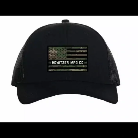 Howitzer Style Men's Hat FLAG HAT Military Grunt Black - Picture 4 of 7